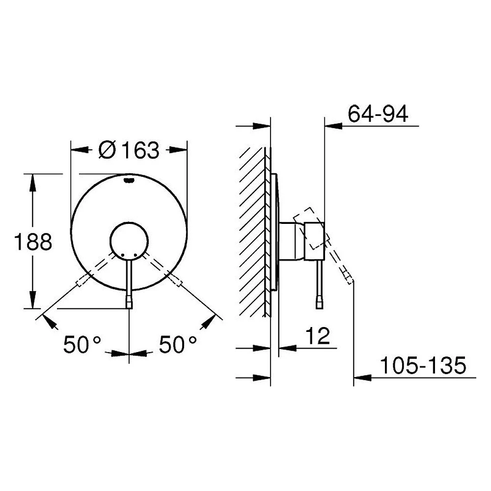 Grohe Essence New Antrasit Fırçalanmış Duvardan Banyo Bataryası 2