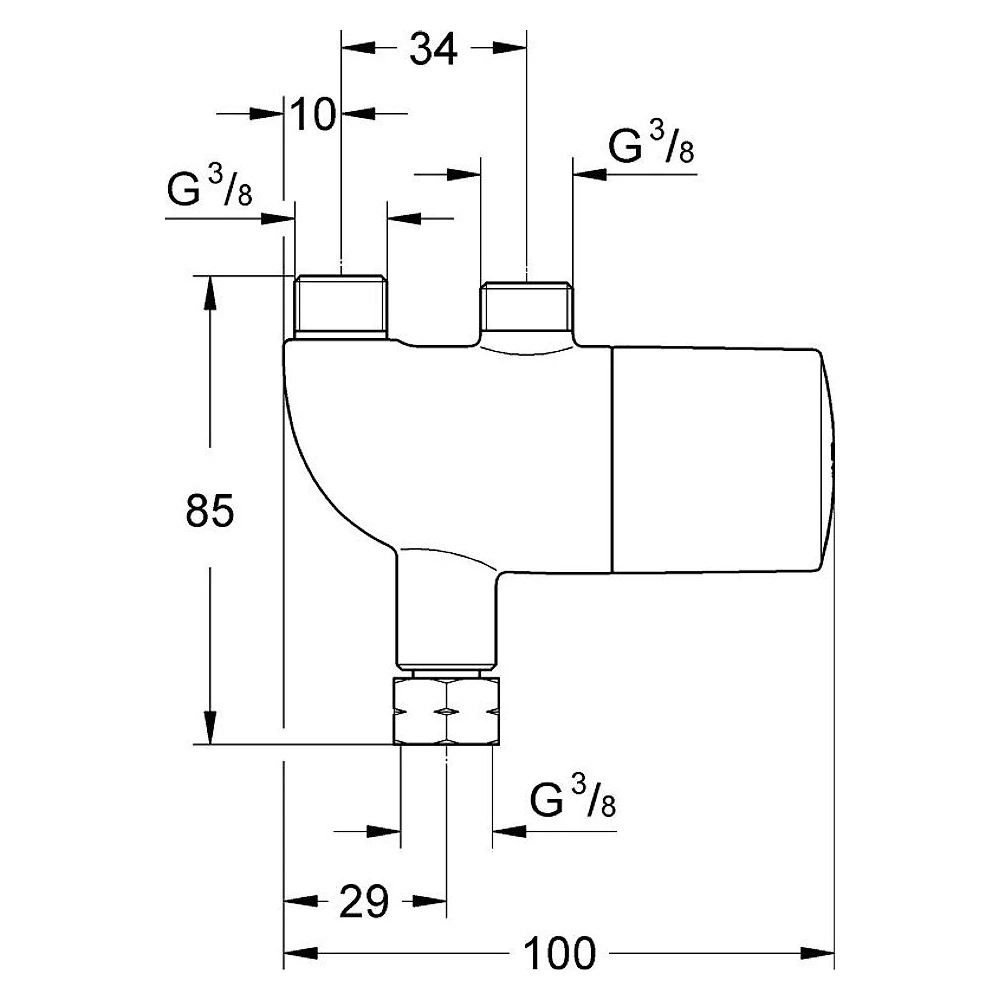Grohe Grohtherm Micro Krom Termostatik Batarya 2