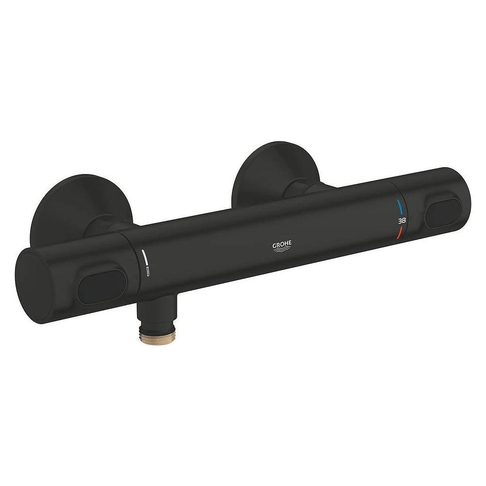 Grohe Grohtherm 500 Siyah Duvardan Termostatik Batarya