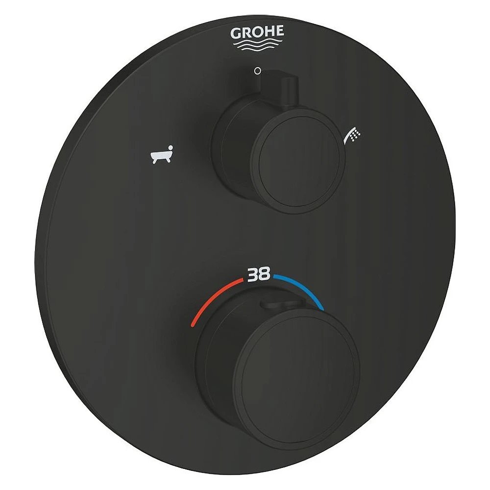 Grohe Grohtherm Convent. Concealed Siyah Duvardan Termostatik Batarya