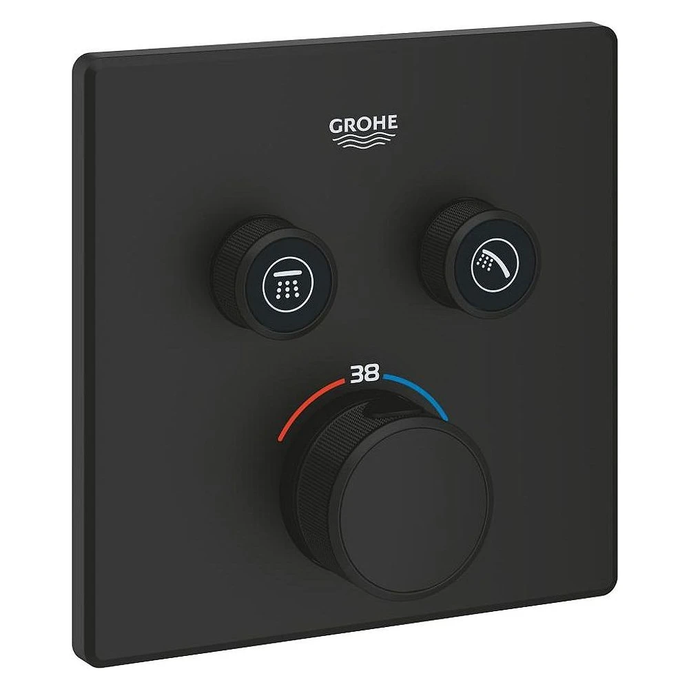 Grohe Grohtherm SmartControl Siyah Duvardan Termostatik Batarya