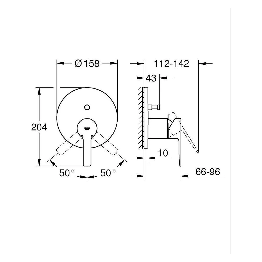 Grohe Lineare New Siyah Duvardan Termostatik Batarya 2