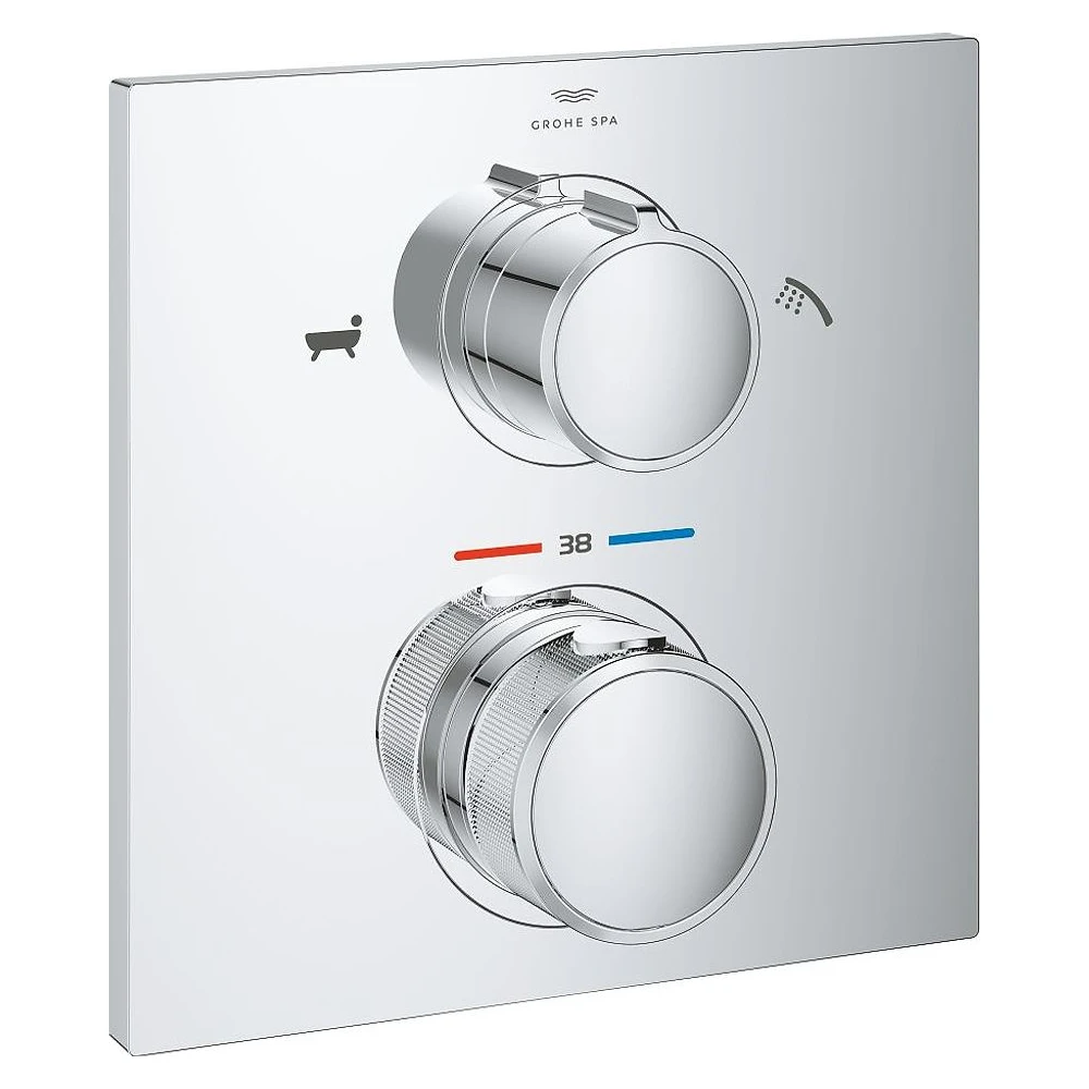 Grohe Allure New Krom 2 Yollu Divertör Duvardan Termostatik Batarya