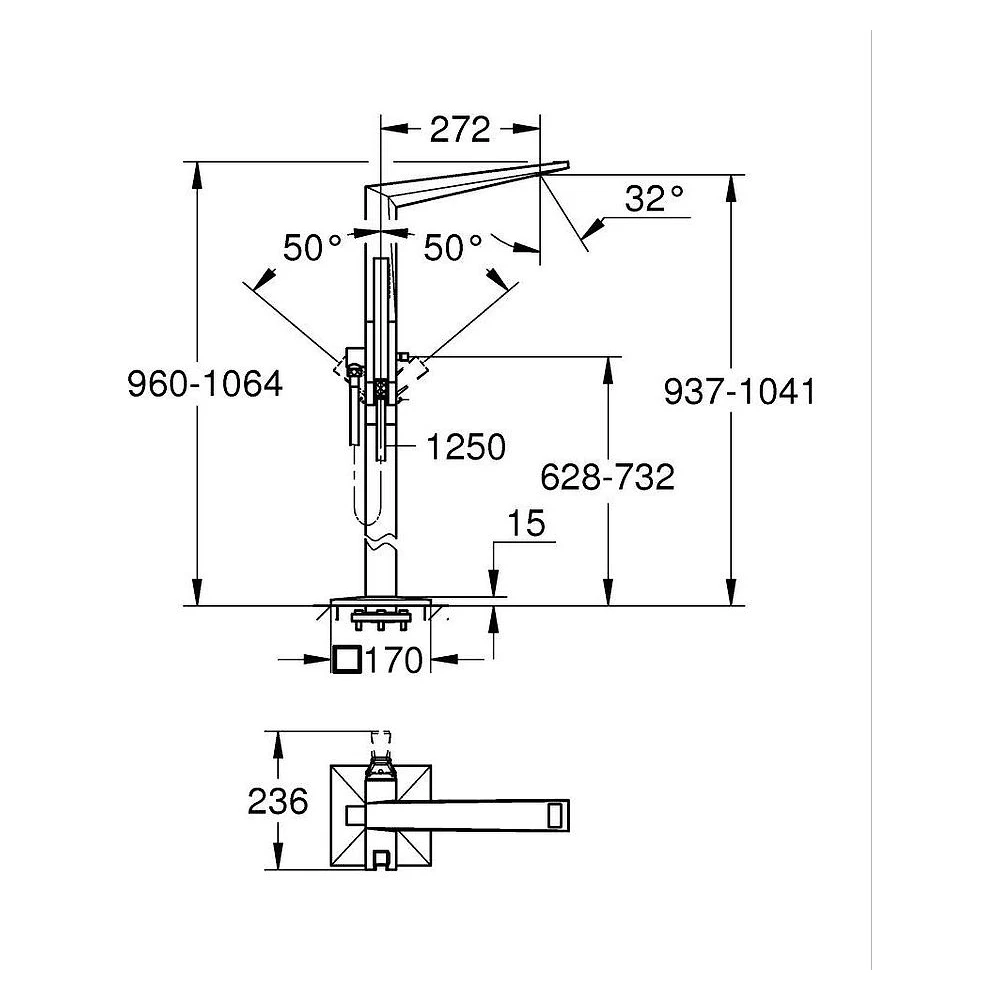 Grohe Allure Brilliant Private Collection Krom Yerden Küvet Bataryası 2