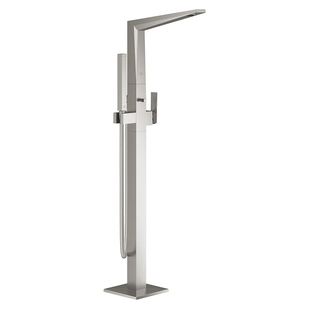 Grohe Allure Brilliant Paslanmaz Çelik Fırçalanmış Yerden Küvet Bataryası