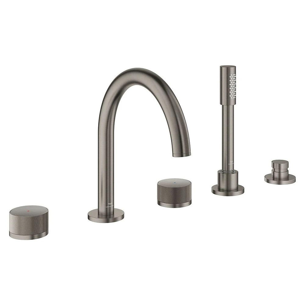 Grohe Atrio Private Collection Antrasit Fırçalanmış Knob Küvet Bataryası