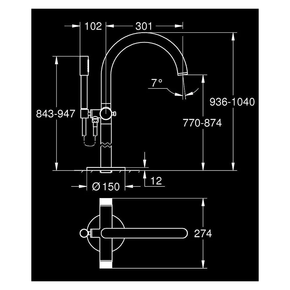 Grohe Atrio Private Collection Altın Fırçalanmış Knob Küvet Bataryası 2