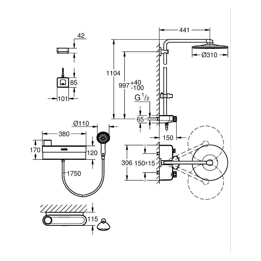 Grohe Euphoria Purefoam Krom Duş Sistemi 2