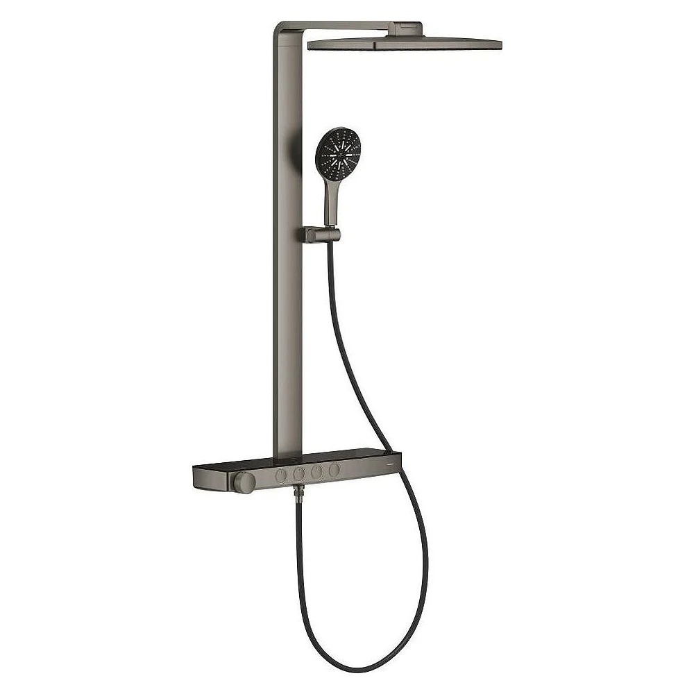 Grohe Rainshower Aqua Pure Antrasit Fırçalanmış Duvardan Duş Sistemi
