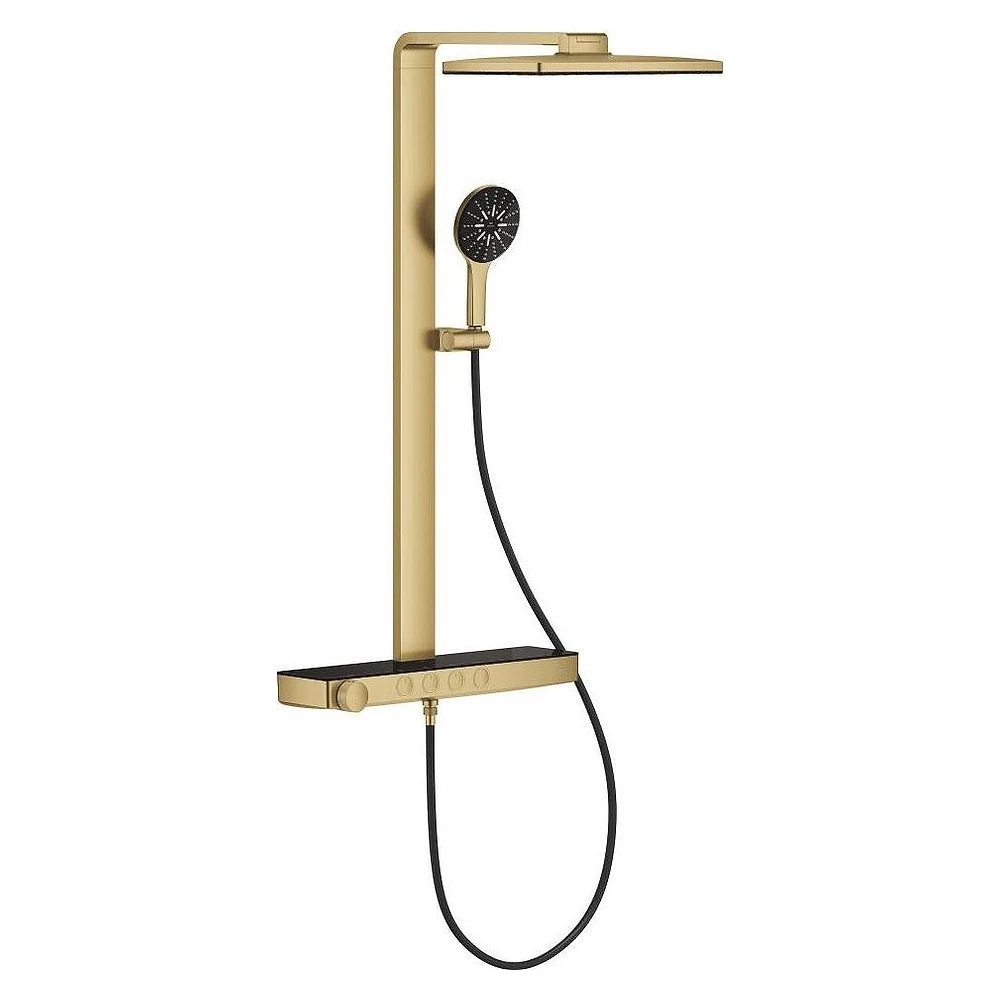 Grohe Rainshower Aqua Pure Altın Fırçalanmış Duvardan Duş Sistemi