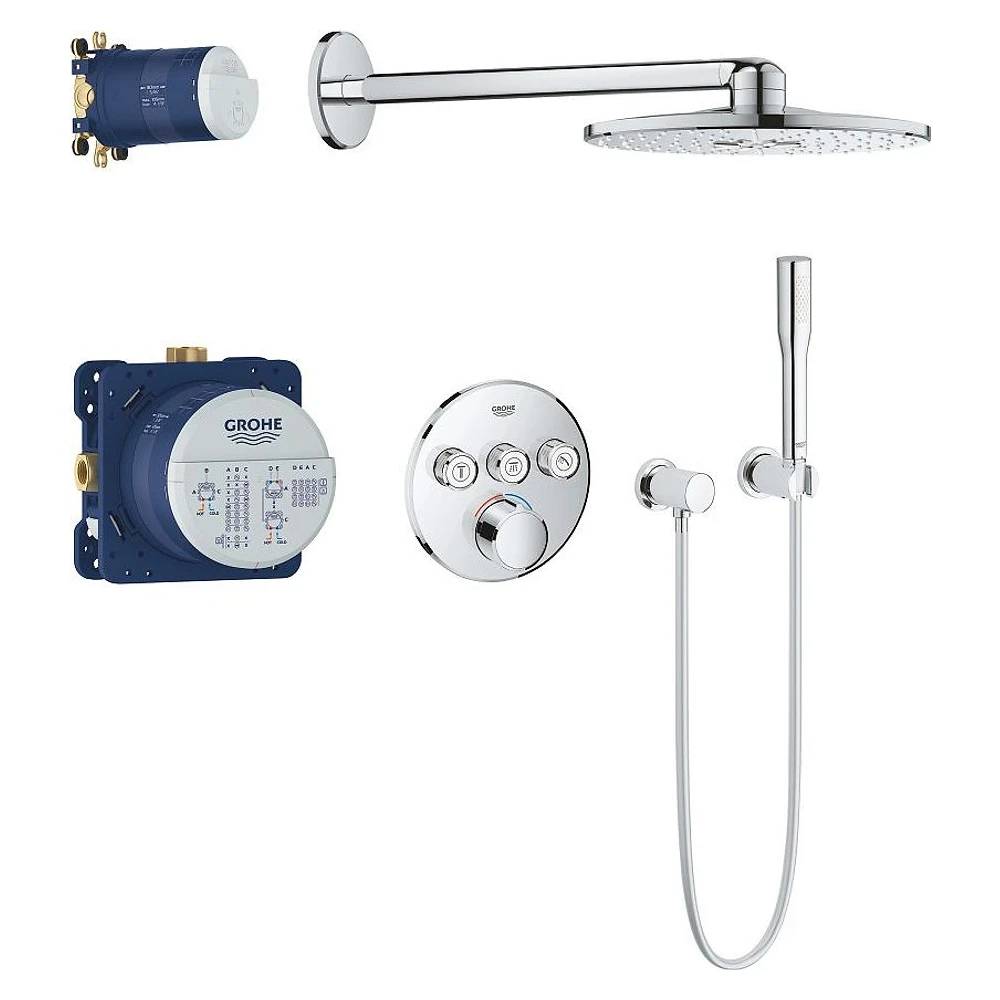 Grohe SmartControl Mixer Krom Duvardan Duş Sistemi