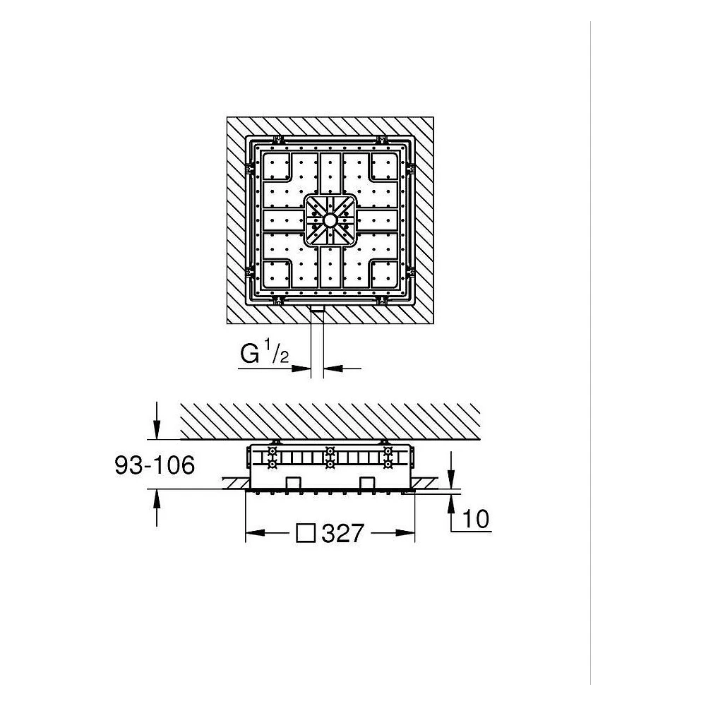 Grohe Rainshower Aqua Tiles Duvardan Tavandan Ankastre Duş 2