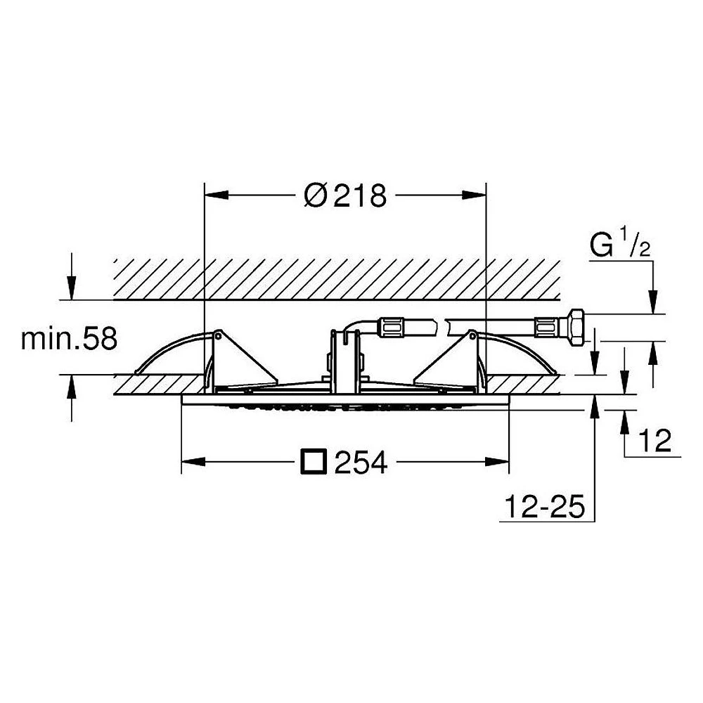 Grohe Rainshower Aqua Krom 254mm Tavandan Ankastre Duş 2