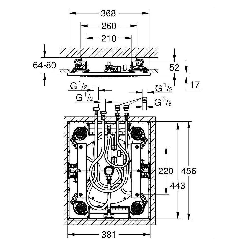 Grohe Rainshower Aqua Krom 381x678mm Tavandan Ankastre Duş 2