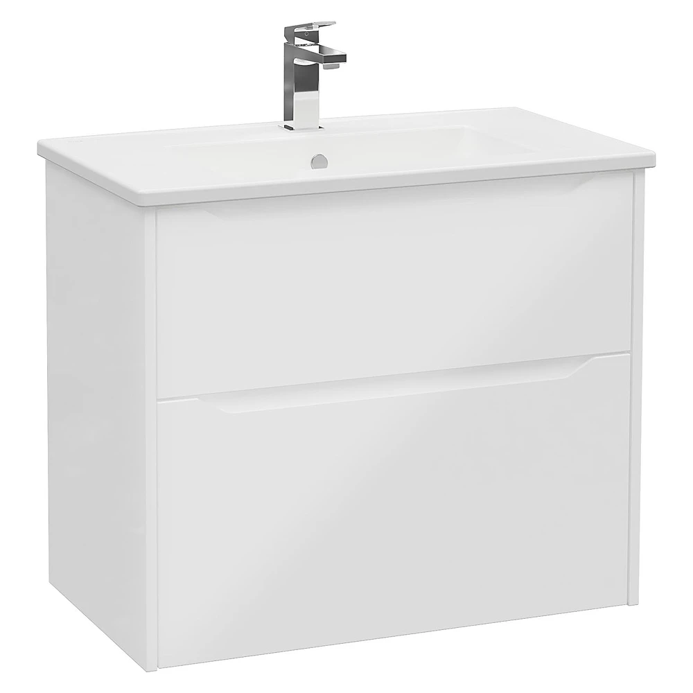 Vitra Integra Square 80 Cm Parlak Beyaz İki Çekmeceli Lavabo Dolabı