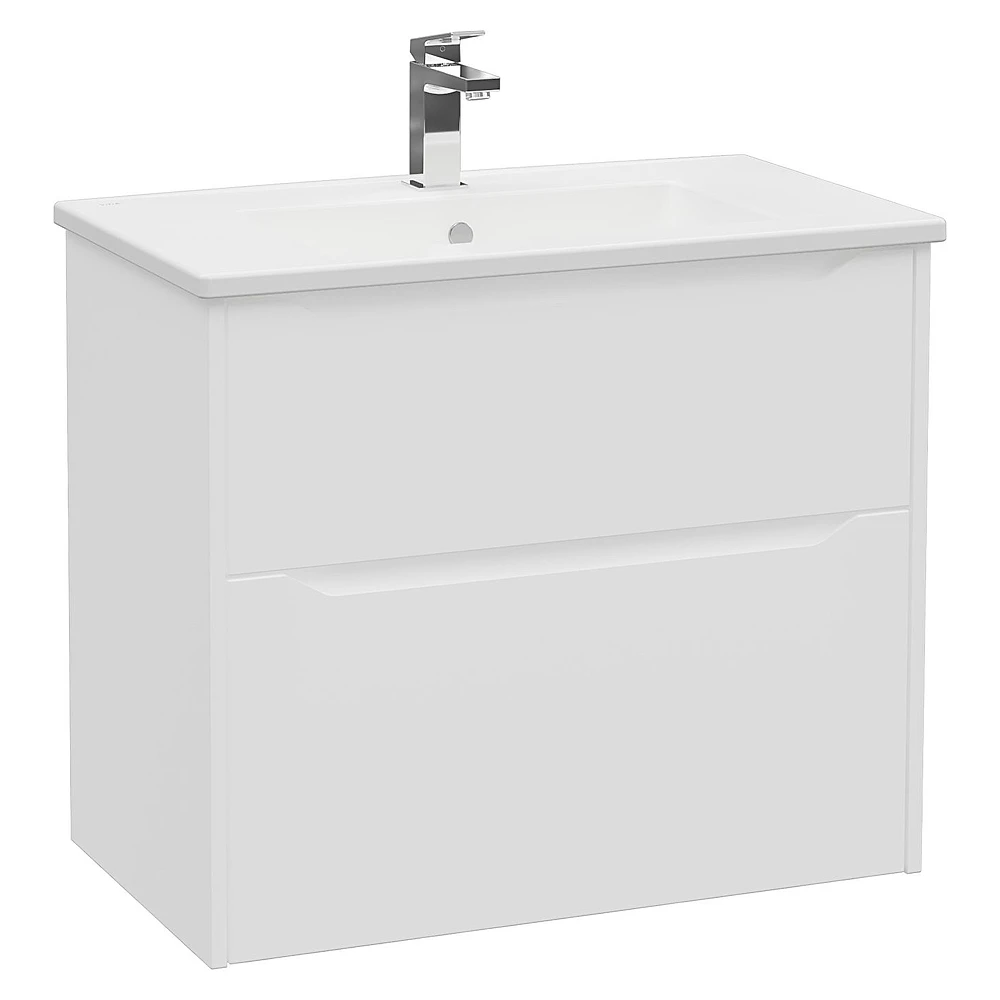 Vitra Integra Square 80 Cm Mat Beyaz İki Çekmeceli Lavabo Dolabı