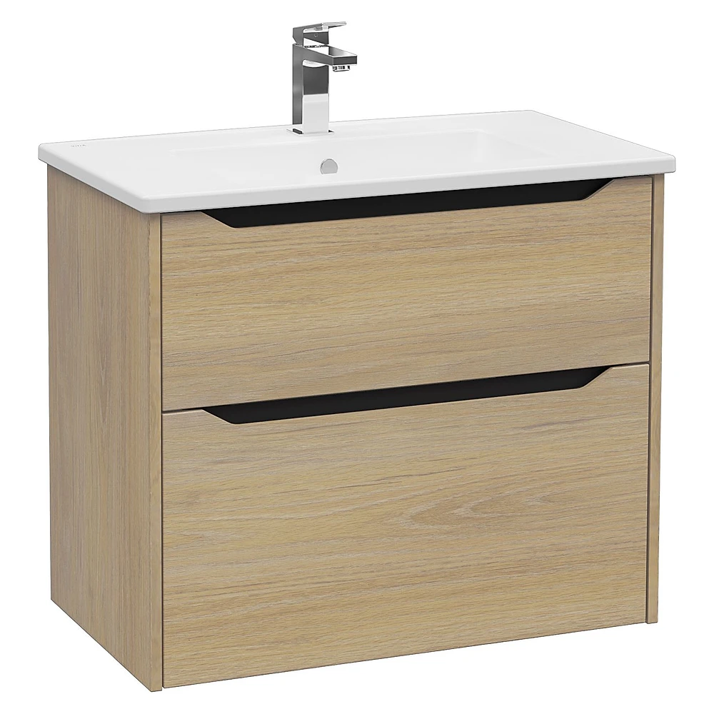 Vitra Integra Square 80 Cm Altın Meşe İki Çekmeceli Lavabo Dolabı