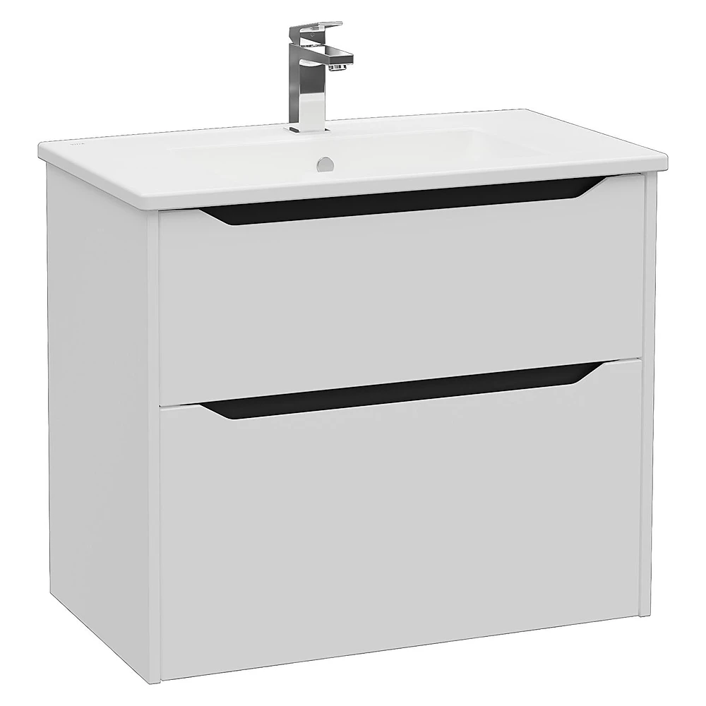 Vitra Integra Square 80 Cm Mat Açık Gri İki Çekmeceli Lavabo Dolabı
