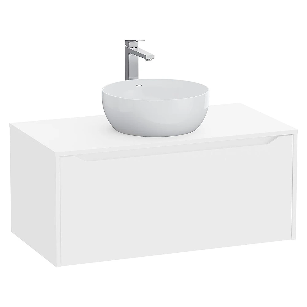 Vitra Integra Square 100 Cm Mat Beyaz Lavabosuz Çanak Lavabo Uyumlu Dolap