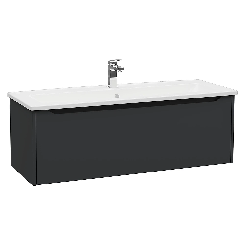 Vitra Integra Square 120 Cm Mat Grafit Tek Çekmeceli Lavabo Dolabı