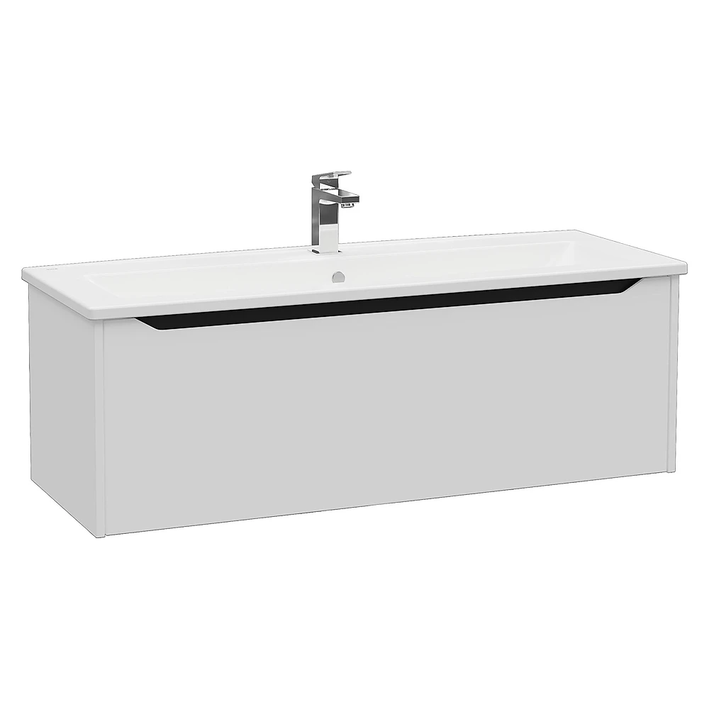 Vitra Integra Square 120 Cm Mat Açık Gri Tek Çekmeceli Lavabo Dolabı