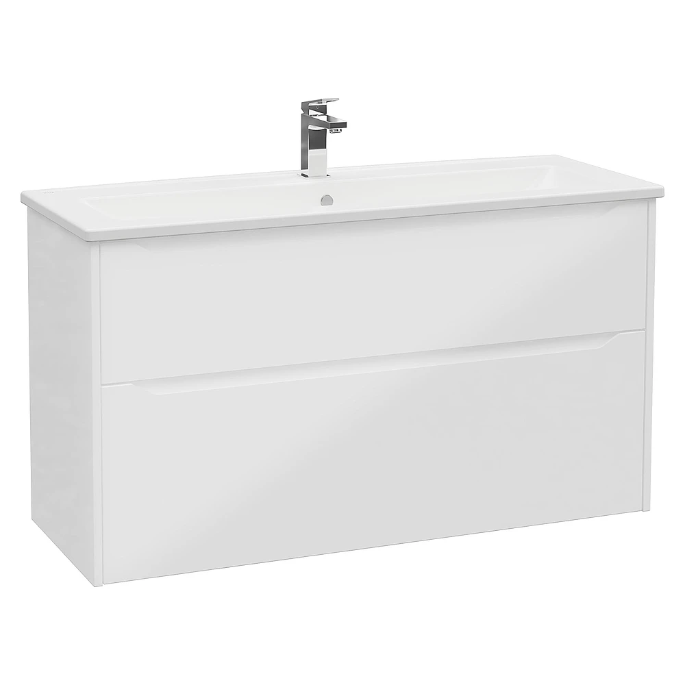 Vitra Integra Square 120 Cm Parlak Beyaz İki Çekmeceli Lavabo Dolabı
