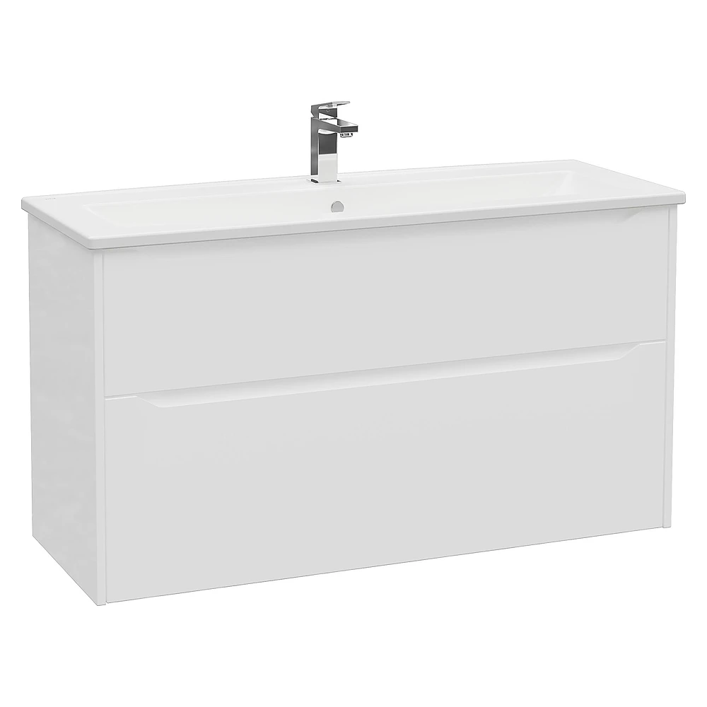 Vitra Integra Square 120 Cm Mat Beyaz İki Çekmeceli Lavabo Dolabı