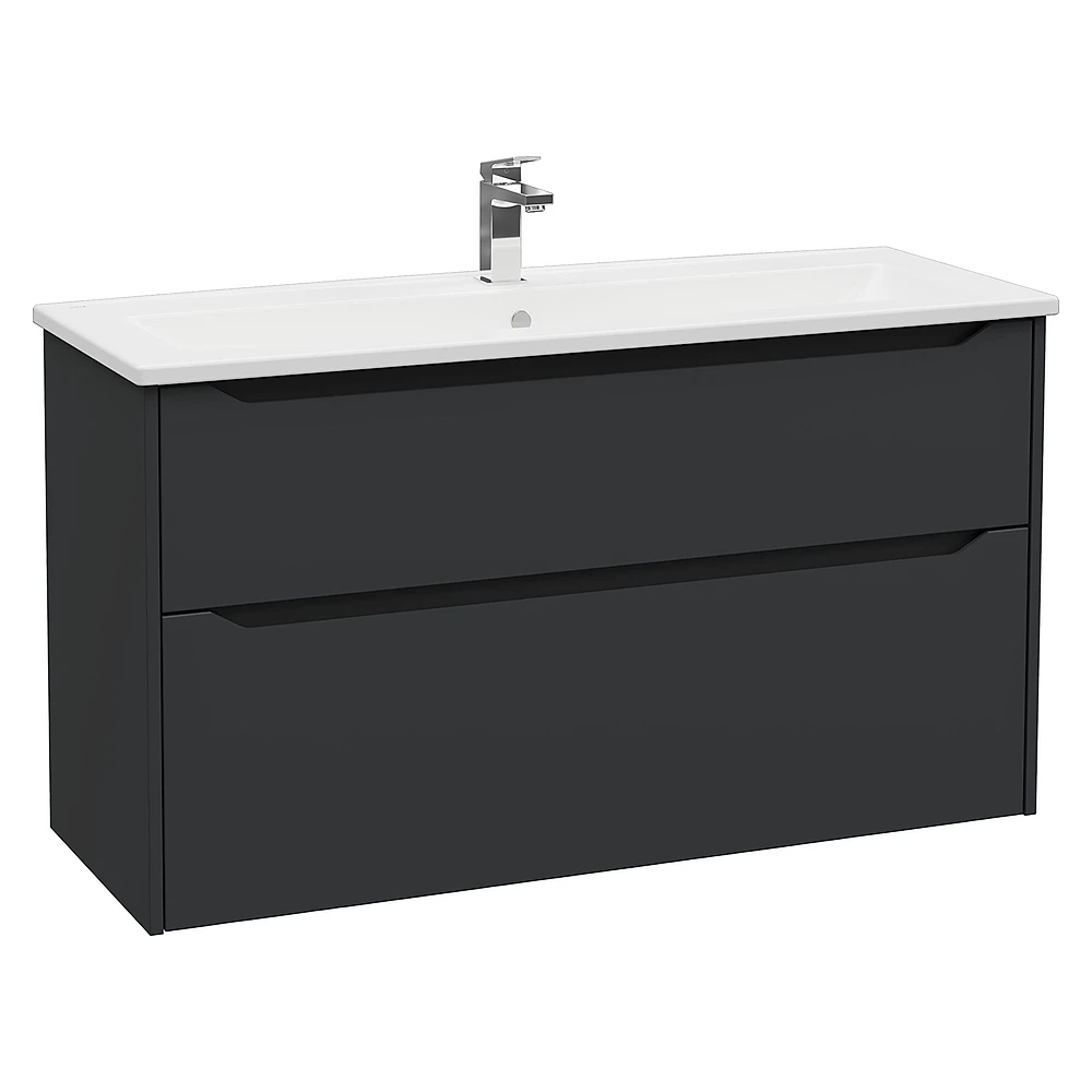 Vitra Integra Square 120 Cm Mat Grafit İki Çekmeceli Lavabo Dolabı