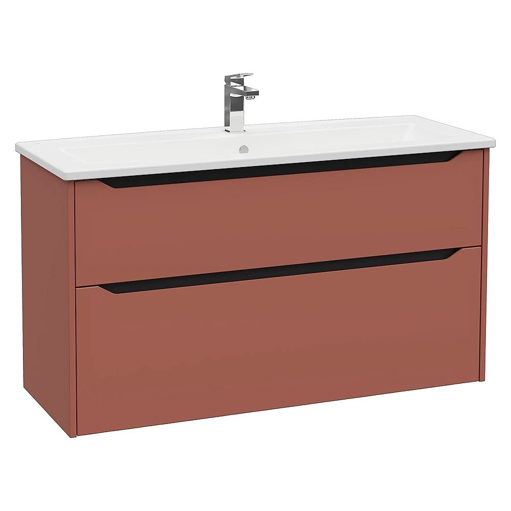 Vitra Integra Square 120 Cm Mat Kırmızı İki Çekmeceli Lavabo Dolabı