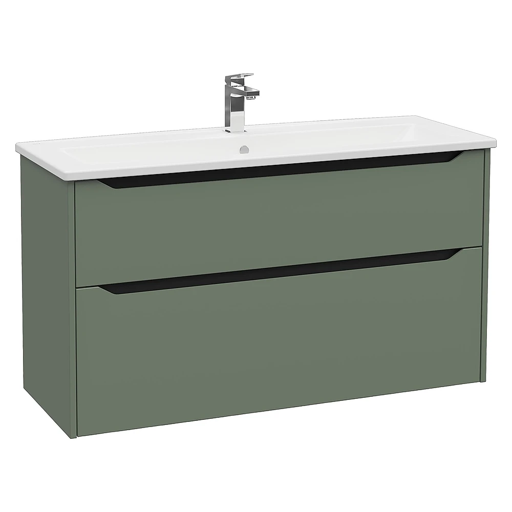 Vitra Integra Square 120 Cm Mat Yeşil İki Çekmeceli Lavabo Dolabı