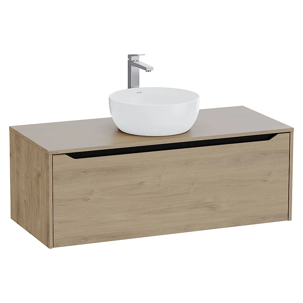 Vitra Integra Square 120 Cm Altın Meşe Lavabosuz Çanak Lavabo Uyumlu Dolap