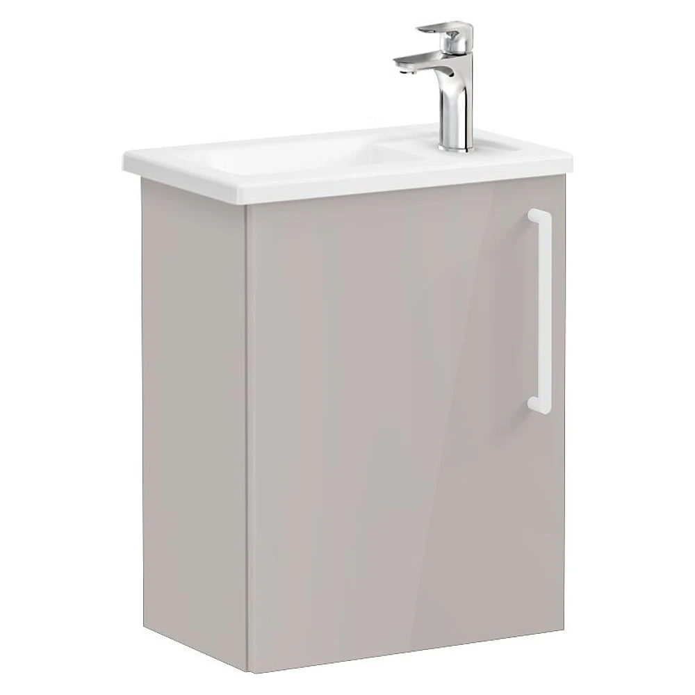Vitra Root Flat 45 Cm Parlak Sahra Beji Dar Tek Kapaklı Sol Lavabo Dolabı