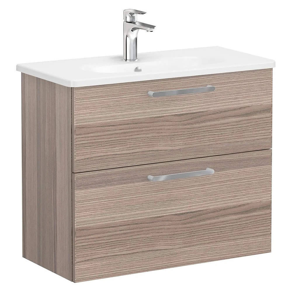 Vitra Root Flat 80 Cm Cordoba İki Çekmeceli Yuvarlak Lavabolu Lavabo Dolabı