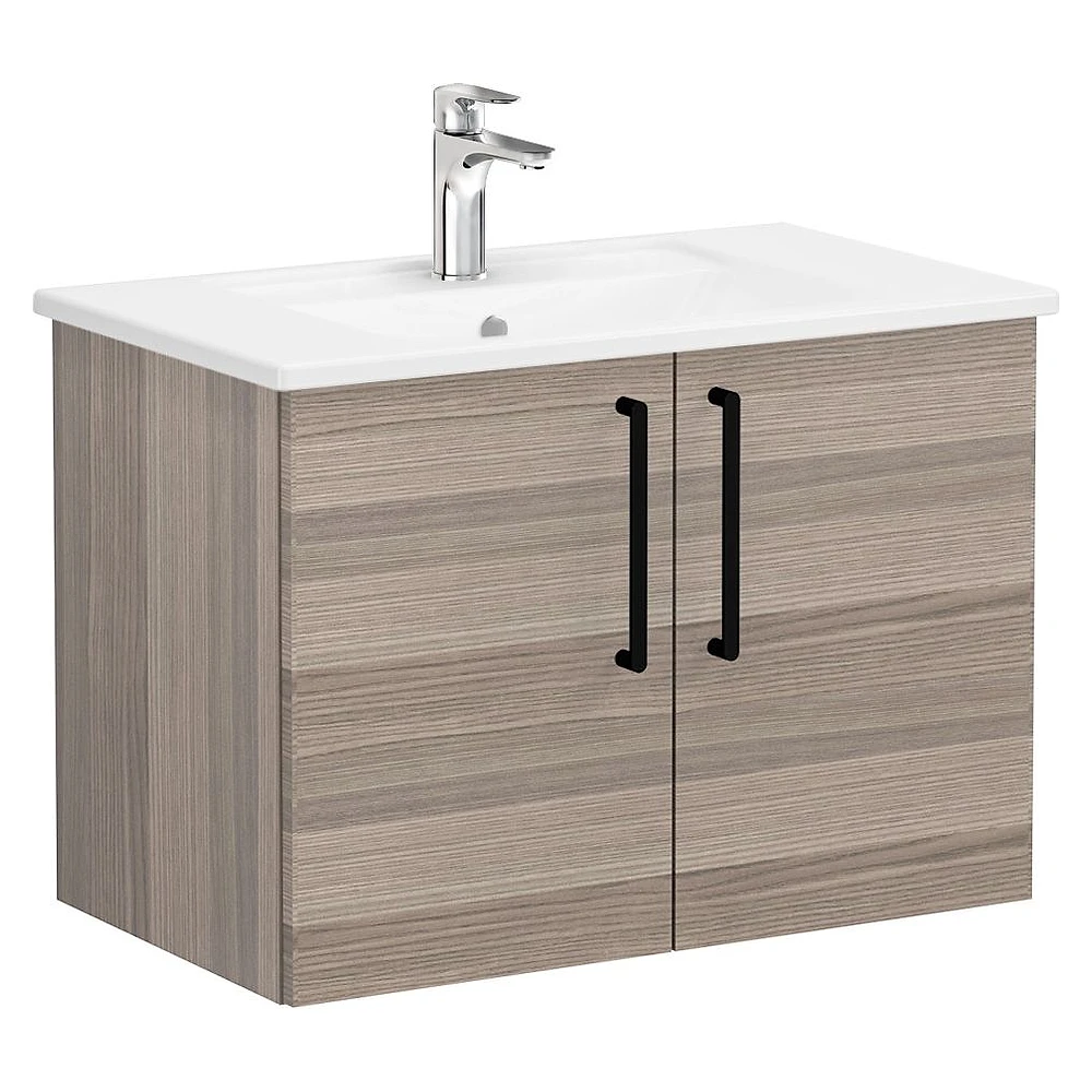 Vitra Root Flat 80 Cm Cordoba İki Kapaklı Köşeli Lavabolu Lavabo Dolabı