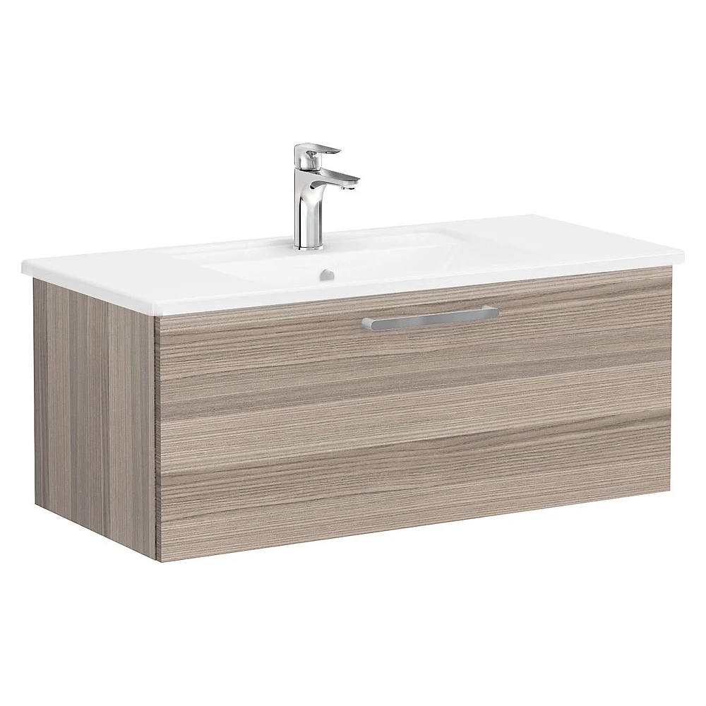 Vitra Root Flat 100 Cm Cordoba Tek Çekmeceli Köşeli Lavabolu Lavabo Dolabı