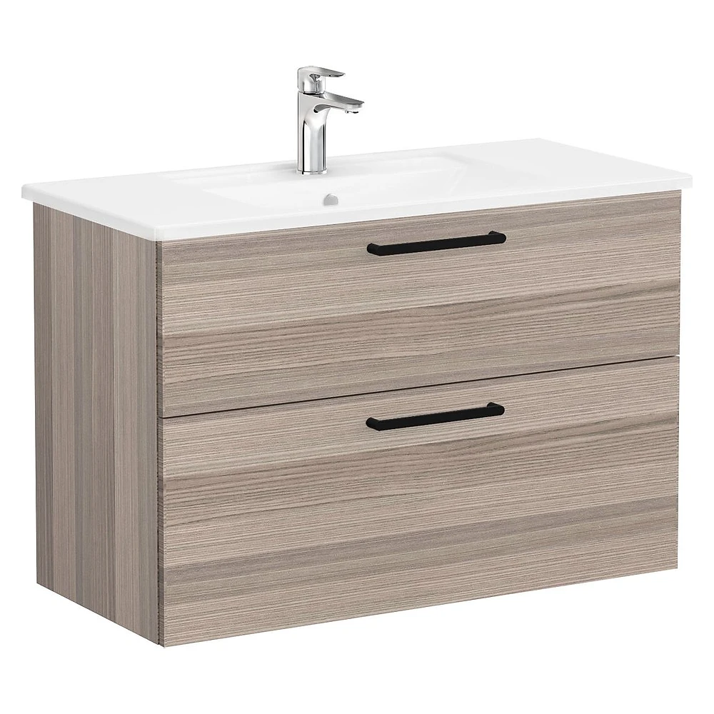 Vitra Root Flat 100 Cm Cordoba İki Çekmeceli Köşeli Lavabolu Lavabo Dolabı