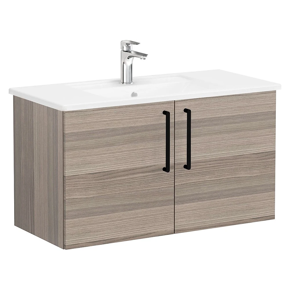 Vitra Root Flat 100 Cm Cordoba İki Kapaklı Köşeli Lavabolu Lavabo Dolabı