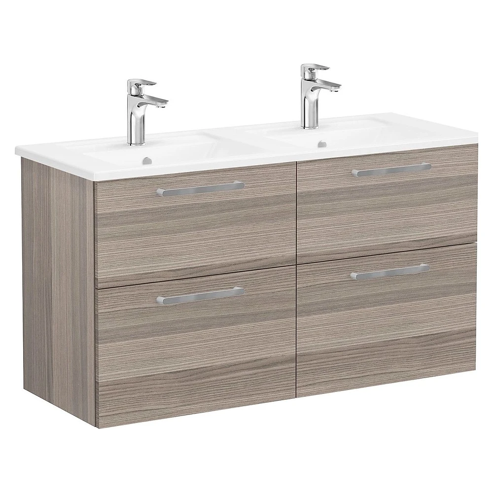 Vitra Root Flat 120 Cm Cordoba Dört Çekmeceli Köşeli Lavabolu Lavabo Dolabı