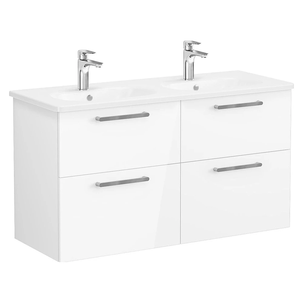 Vitra Root Flat 120 Cm Parlak Beyaz Dört Çekmeceli Yuvarlak Lavabolu Lavabo Dolabı
