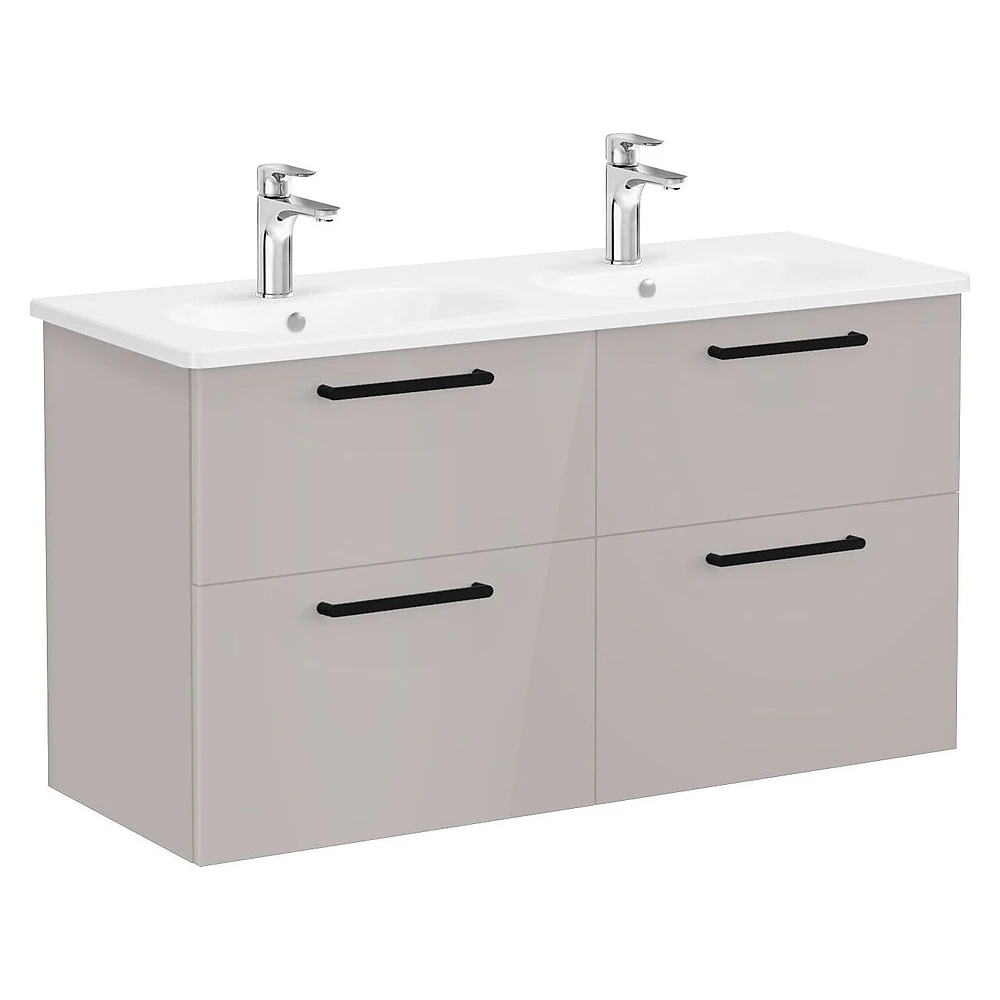 Vitra Root Flat 120 Cm Parlak Sahra Beji Dört Çekmeceli Yuvarlak Lavabolu Lavabo Dolabı