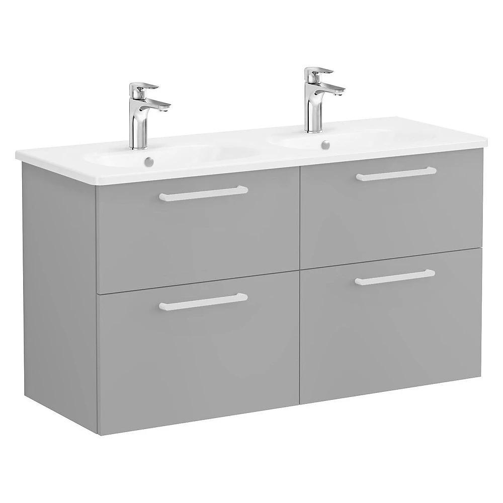 Vitra Root Flat 120 Cm Mat Kaya Gri Dört Çekmeceli Yuvarlak Lavabolu Lavabo Dolabı