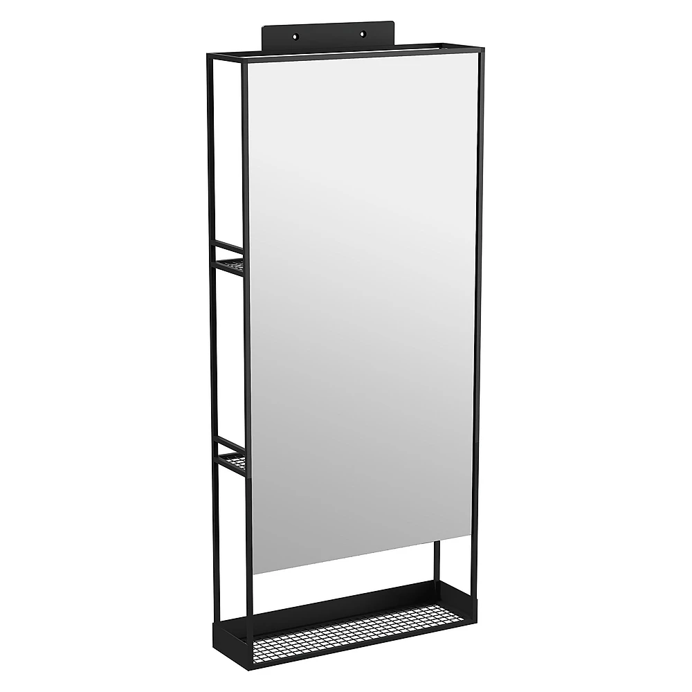 Vitra ArchiPlan 45 Cm Siyah Metal Çerçeveli Raflı Ayna