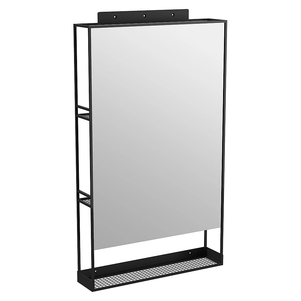 Vitra ArchiPlan 60 Cm Siyah Metal Çerçeveli Raflı Ayna