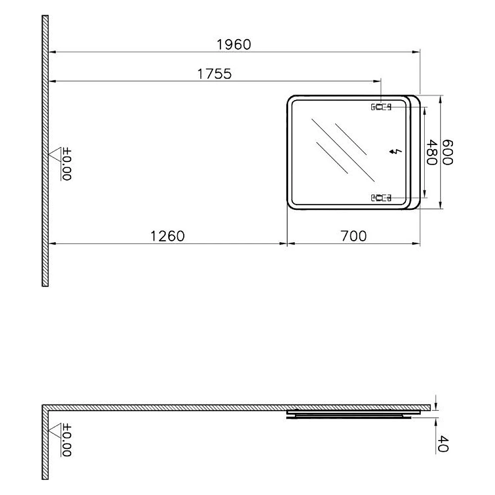 Vitra Sento 60 Cm Açık Meşe Led Aydınlatmalı Düz Ayna 2