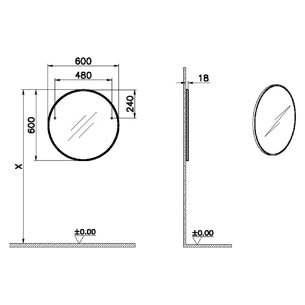 Vitra Sento 60 Cm Turuncu Yuvarlak Düz Ayna 2