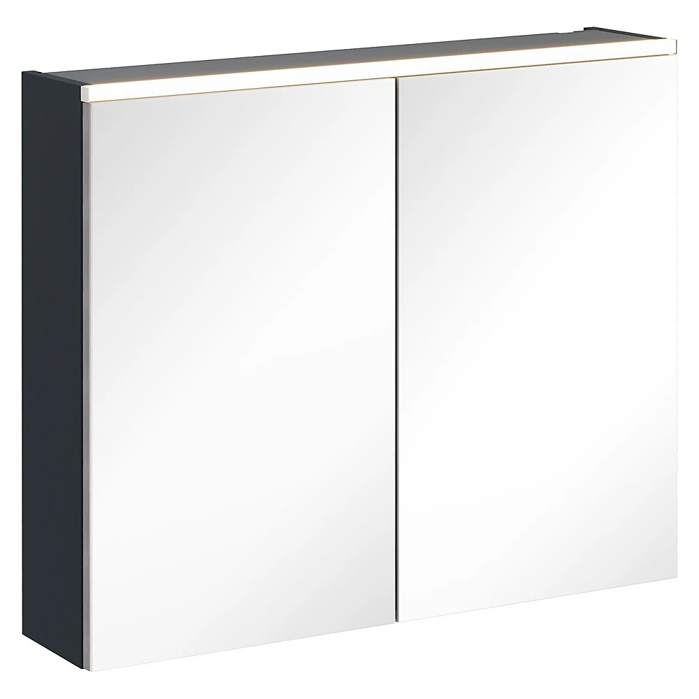 Vitra Core 80 Cm Mat Lacivert Aydınlatmalı Dolaplı Ayna