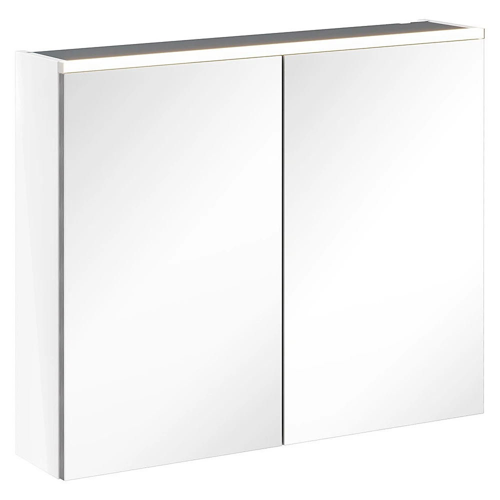 Vitra Core 80 Cm Parlak Beyaz Aydınlatmalı Dolaplı Ayna