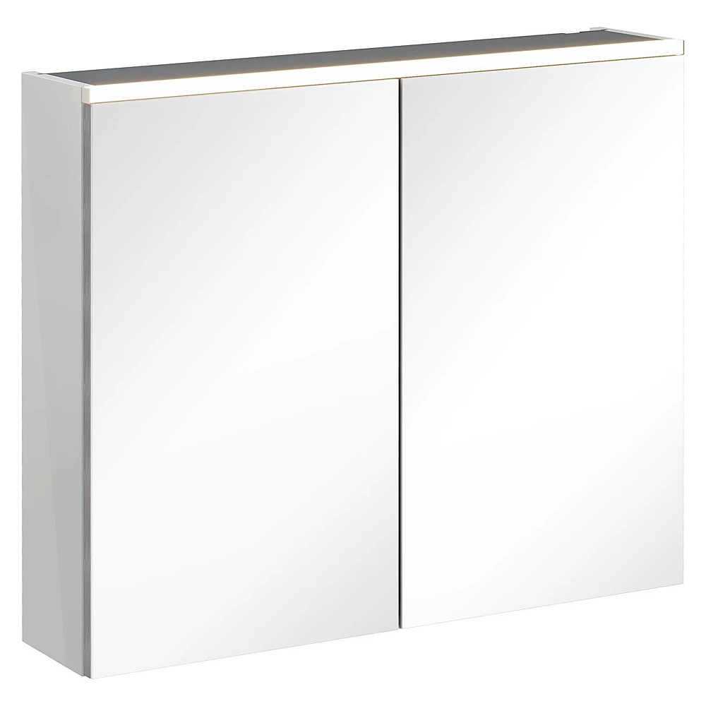 Vitra Core 80 Cm Parlak İnci Grisi Aydınlatmalı Dolaplı Ayna