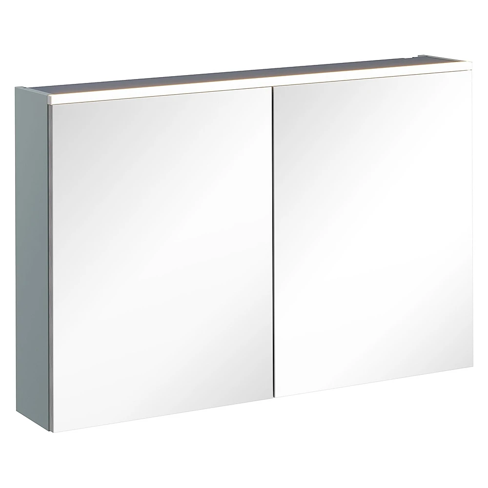 Vitra Core 100 Cm Mat Fiyord Yeşili Aydınlatmalı Dolaplı Ayna