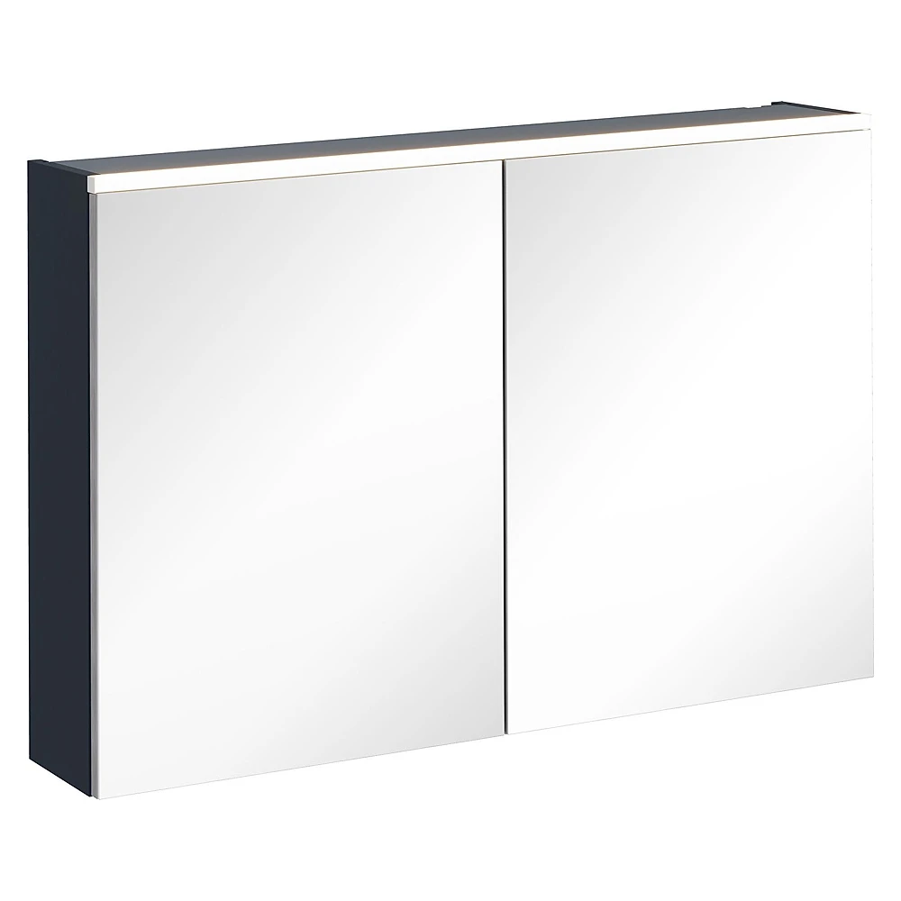 Vitra Core 100 Cm Mat Lacivert Aydınlatmalı Dolaplı Ayna